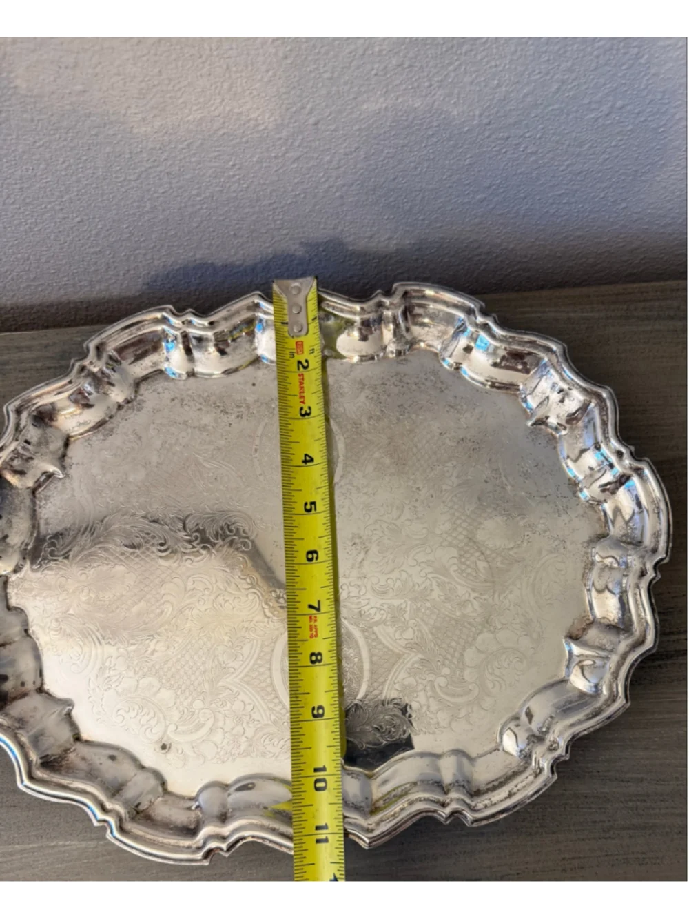 Vtg W. & S. Blackinton Silverplated Footed Serving Tray Ornate Engraved 14.5x11